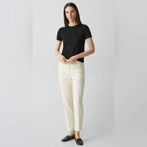 Theory Treeca Pull-On Crepe Trousers in Rice (Size 4)
